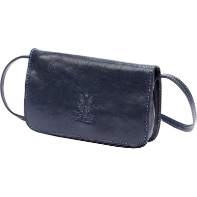 Pevná malá kožená crossbody kabelka Florence 107 tmavěmodrá