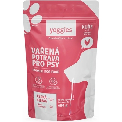Yoggies Vařená potrava kuřecí maso s rýží 650 g
