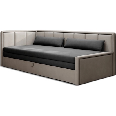 Eltap Сив шенилов разтегателен диван с място за съхранение 214 cm Fulgeo - ELTAP (SO-FUL-LT-04PO-03PO)