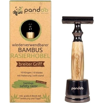 Pandoo Bambusový strojček široká rukoväť + 10 ks žiletiek