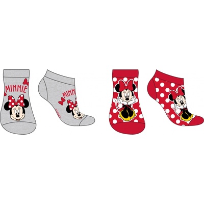 Minnie Mouse 5234A326 Dievčenské členkové ponožky šedá / červená