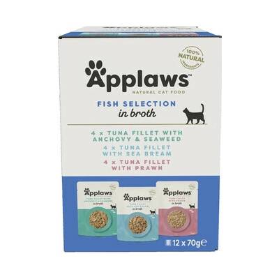 APPLAWS Cat Pouch Multipack 12 x Fish Selection 70 g