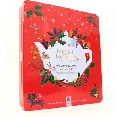 English Tea Shop Červená vánoční plechová kazeta 72 nál vreciek