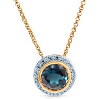 SAVICKI Колие Savicki: двуцветно злато, топаз, диаманти