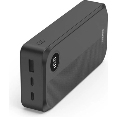 Hama Външна батерия 20000 mAh, 3 изхода: 2 x USB-C, 1 x USB-A, черна (HAMA-201755)