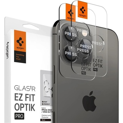 Spigen iPhone 16 Pro SPIGEN OPTIK PRO защитно стъкло за камера 2бр. 9H, само за обектива, ЧЕРНО AGL05205 (AGL05205)