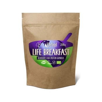 Lifefood Life Breakfast Bio Raw Granola borůvková s chia semínky 220 g