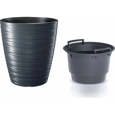 Kvetináč s vkladom MAZE antracit 47,5 cm