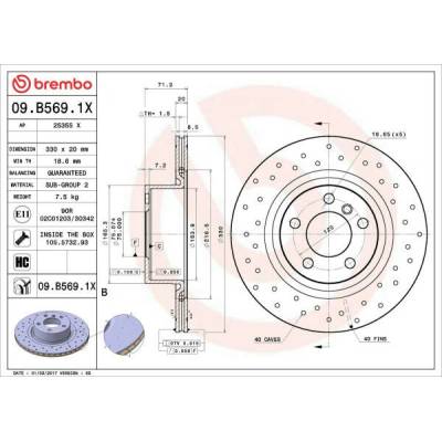BREMBO Brzdový kotúč 09B5691X