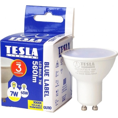 Tesla LED žárovka, GU10, 7 W, 560 lm, 3 000 K