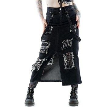 VIXXSIN Дамска пола (дънки) vixxsin - runa - black stonewash - sk-rna-bst-1