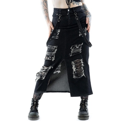 VIXXSIN Дамска пола (дънки) vixxsin - runa - black stonewash - sk-rna-bst-1