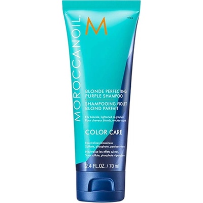 Moroccanoil Color Care Blonde Perfecting Purple Shampoo шампоан, неутрализиращ жълтите нюанси за руса коса за жени 70 мл