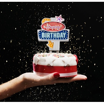 SuckUK Светеща Украса за Торта - Happy Birthday