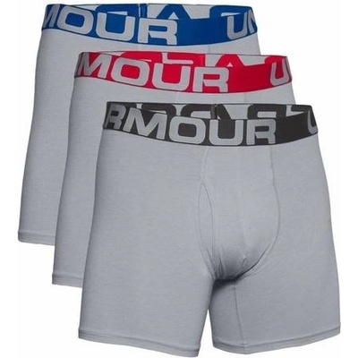 Under Armour Charged Cotton 6" boxerky šedé 3 ks