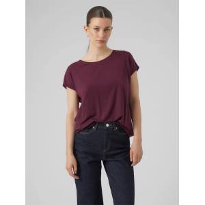 Vero Moda Дамска тениска Vero Moda Ava Plain Short Sleeve T-Shirt Womens - Winetasting