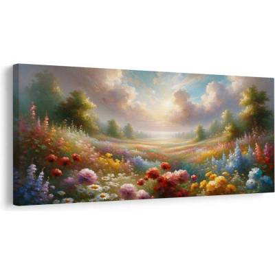 Obraz slunečné květinové údolí - 120x60
