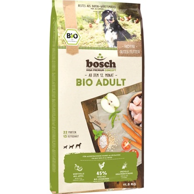 bosch Tiernahrung Natural Organic concept 2 големи опаковки суха храна bosch - Bio Adult (2 x 11, 5 кг)