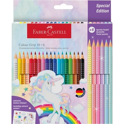 Faber-Castell Grip Unicorn 18+6 триъгълни цветни моливи FC201543 (FC201543)