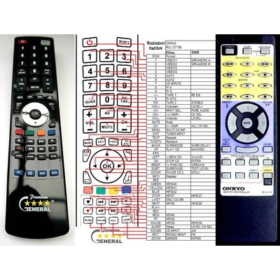 GENERAL ONKYO RC-371M - съвместимо дистанционно управление на марката General (RC-371M)