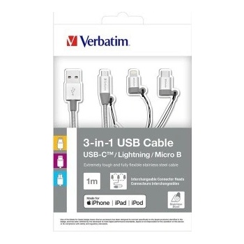 Verbatim 48870 USB (2.0), USB A (2.0) M/USB micro (2.0) M, 1m, stříbrný