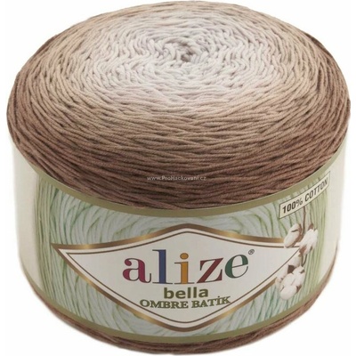Alize příze Bella Ombre batik 7410 odstíny starorůžově hnědé