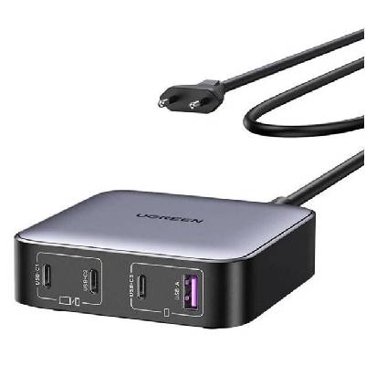 Зарядно устройство Ugreen - GaN Nexode CD328, USB-A/C, 100W, сиво (0404109)