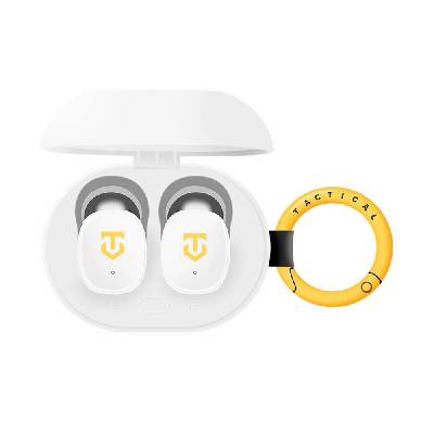 StrikePods Bug TWS Bluetooth Earphones - безжични блутут слушалки с удароустойчив зареждащ метален кейс (бял)