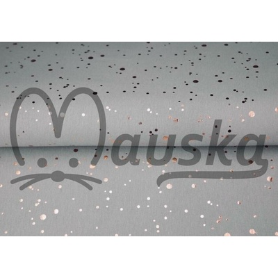 Úplet zlaté puntíky STŘEDNĚ ŠEDÁ