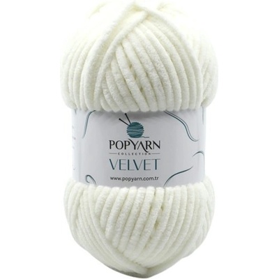POPYARN Pletací příze Velvet B02 - krémová