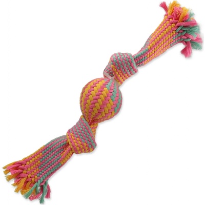 Dog Fantasy přetahovadlo míč barevné vzor 1, 2 knoty 33 cm