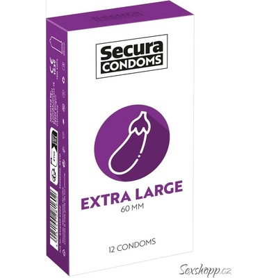 Secura Eggplant extra large condom 60mm 12 ks