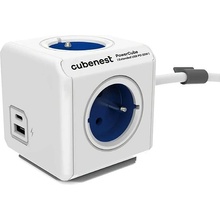 Cubenest Powercube Extended USB PD 20W, A + C, 4× zásuvka, 1,5 m, biela/modrá 6974699970835