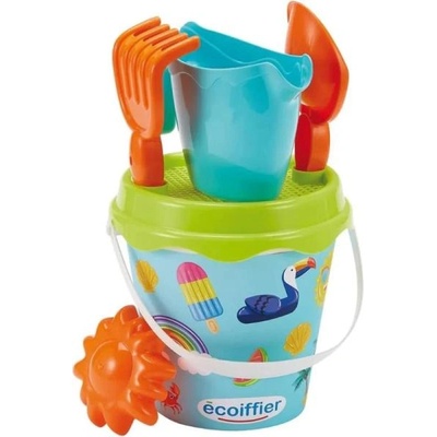 Ecoiffier Ведро Ваканция с лейка и аксесоари, 17 см
