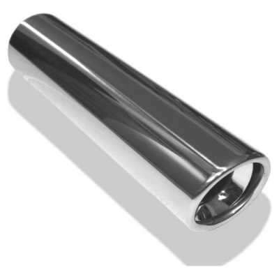 FOX Nerezová koncovka výfuku na zváranie / Typ 17 / okruhlá / zafalcovaná / zošikmená / v priemere 70 mm / Dĺžka 300 mm