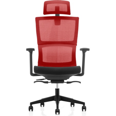 RFG Ергономичен стол Grove, дамаска и меш, черна седалка, червена облегалка (O4010200119)