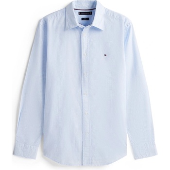Tommy Hilfiger Men's Long-Sleeve Poplin Print Patterned Shirt - Sweet Blue 0GY
