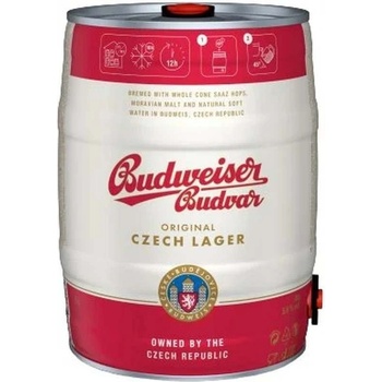 Budweiser Budvar Original světlé ležák 12° 5% 5 l (sud)