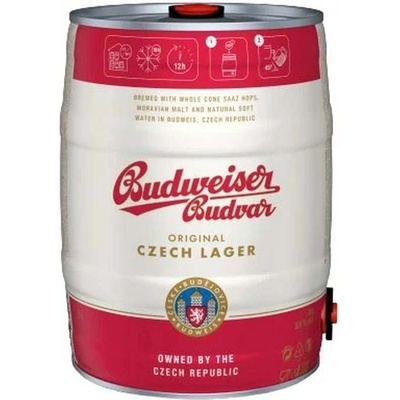 Budweiser Budvar Original světlé ležák 12° 5% 5 l (sud)