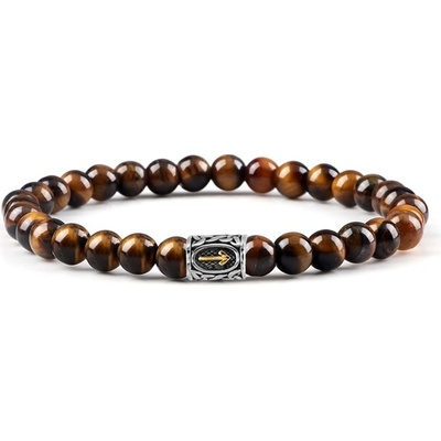 Daniel Dawson pánský korálkový Ivar Gold tygří oko runa NR2030