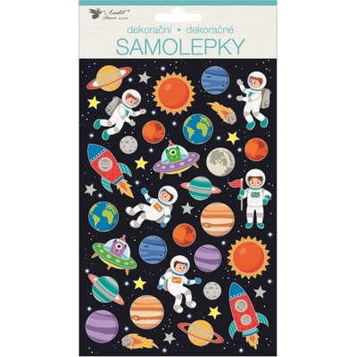 Samolepky vesmír so striebornou razbou 14 x 25 cm