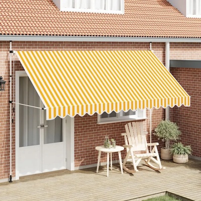 Dekorhome Ručně zatahovací markýza 400x120 cm Bílá / oranžová
