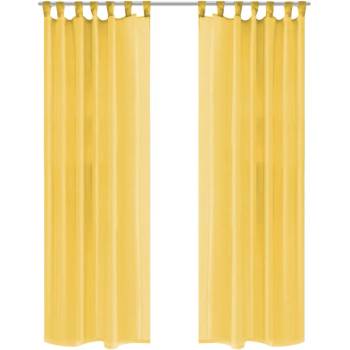 Image 1 of vidaXL Пердета от воал, 2 бр, 140x175 см, жълти (132248)