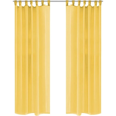 vidaXL Пердета от воал, 2 бр, 140x175 см, жълти (132248)