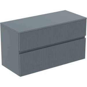 Ideal Standard Finesse - Шкафче за умивалник, 100x44x56 см, 2 чекмеджета, Ribbed Matt ashblue E3424UQ (E3424UQ)