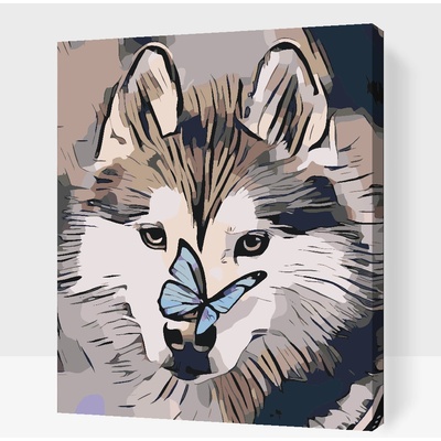 Vymalujsisam Malování podle čísel Motýl a husky