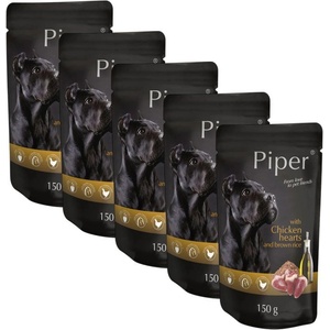 Dolina Noteci Капсула Piper Adult с пилешки сърца и кафяв ориз 5 x 150 г