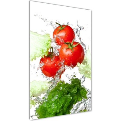 Vertikálny foto obraz sklenený Paradajky a šalát 50x100 cm