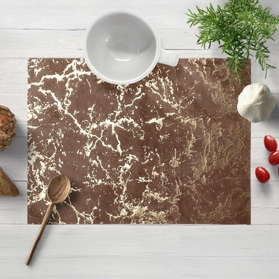 Biante Sametové prostírání Isabela IBL-014 Zlatý mramor na červenohnědém 35x45 cm