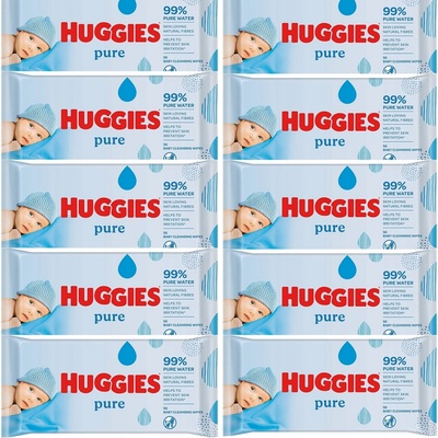 Huggies Pure vlhčené obrúsky 10 x 56 ks